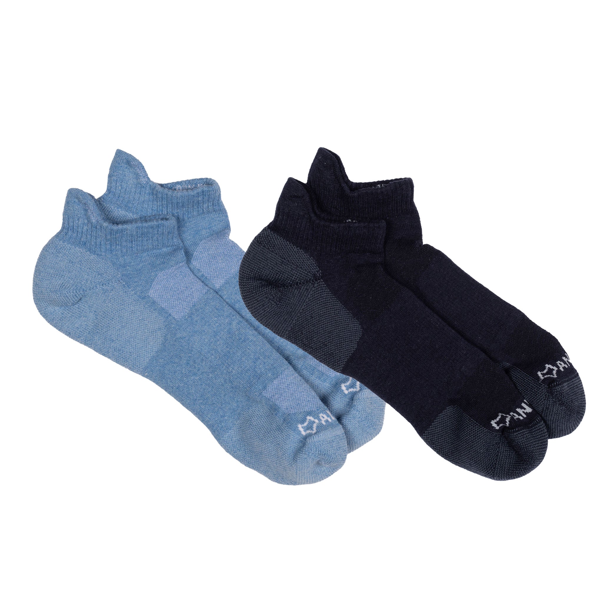 Anywear Essential Lightweight Ankle Sock - 2 Pack Ice/Navy L/XL - Fox River