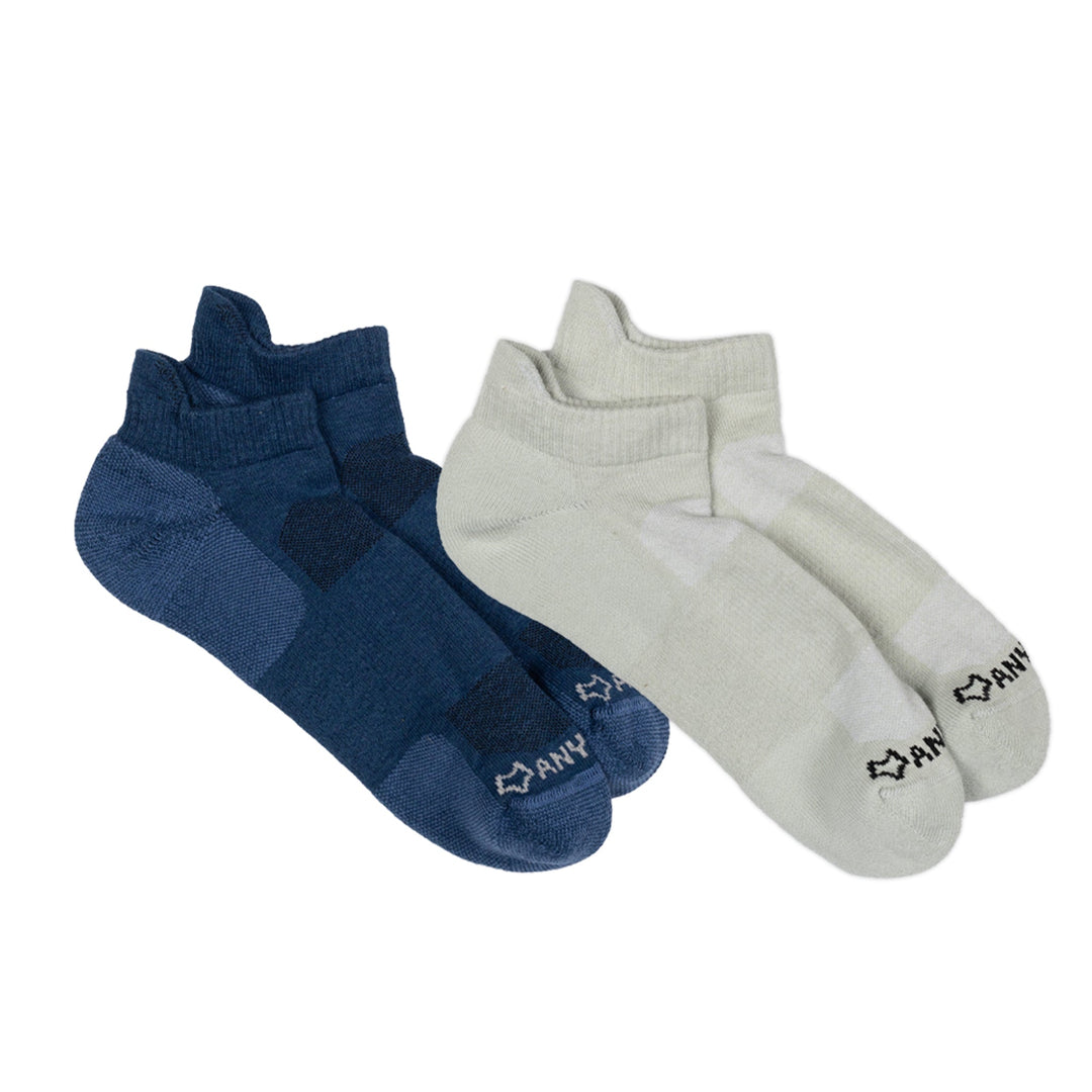 Anywear Essential Lightweight Ankle Sock - 2 Pack Ink/Moss L/XL - Fox River