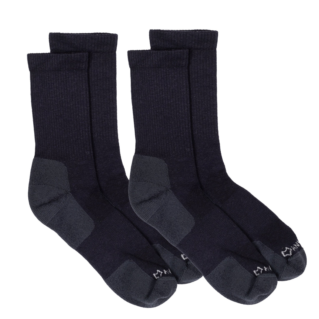 Anywear Essential Lightweight Crew Sock - 2 Pack Black/Black L/XL - Fox River