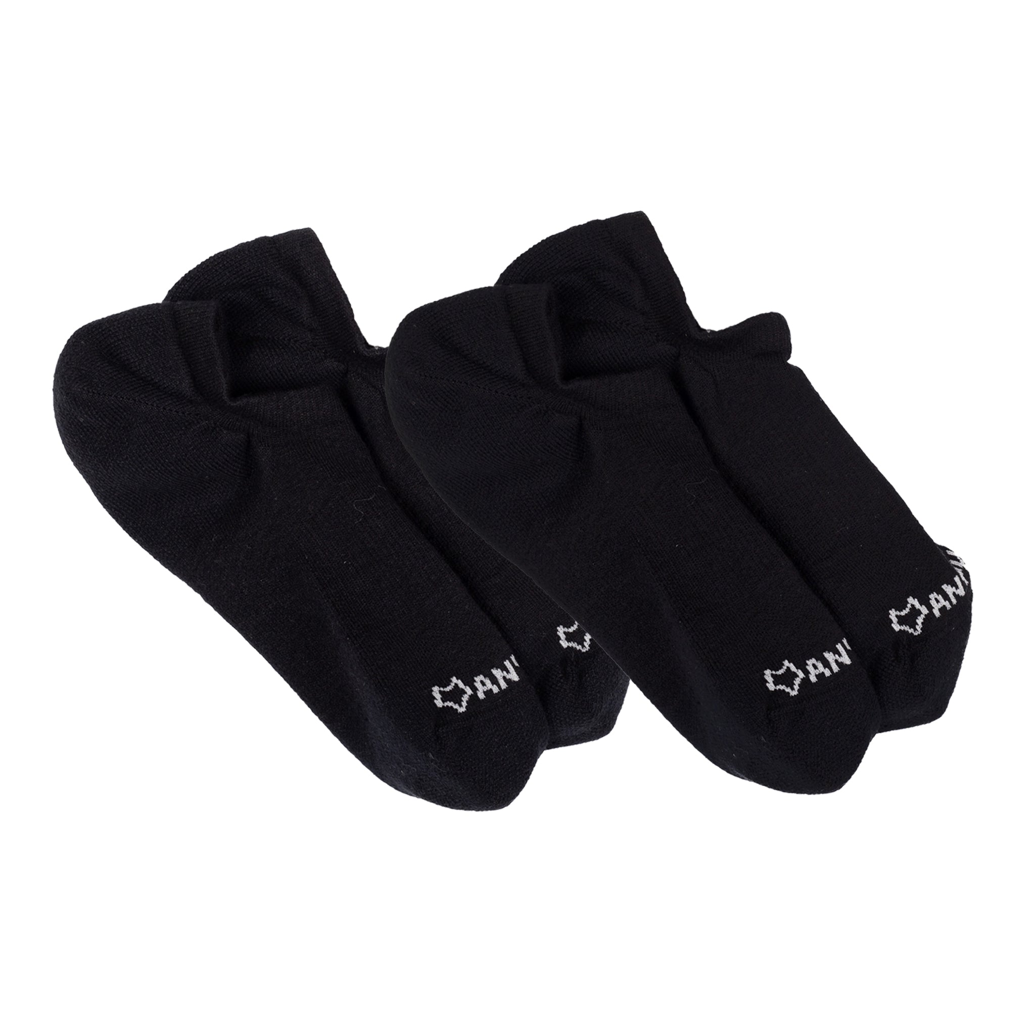 Anywear Essential Lightweight No Show Sock - 2 Pack Black/Black S/M - Fox River