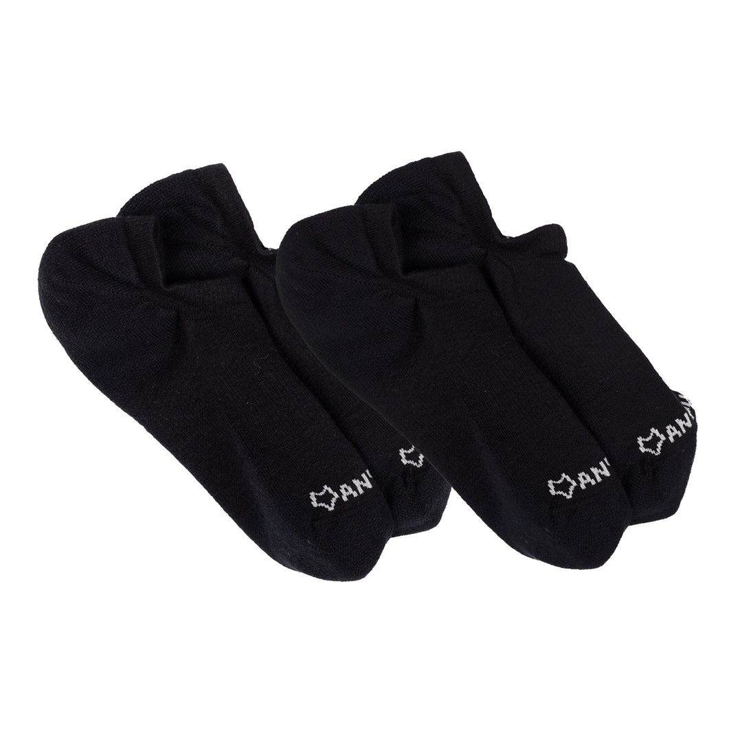 Anywear Essential Lightweight No Show Sock - 2 Pack Black/Black S/M - Fox River